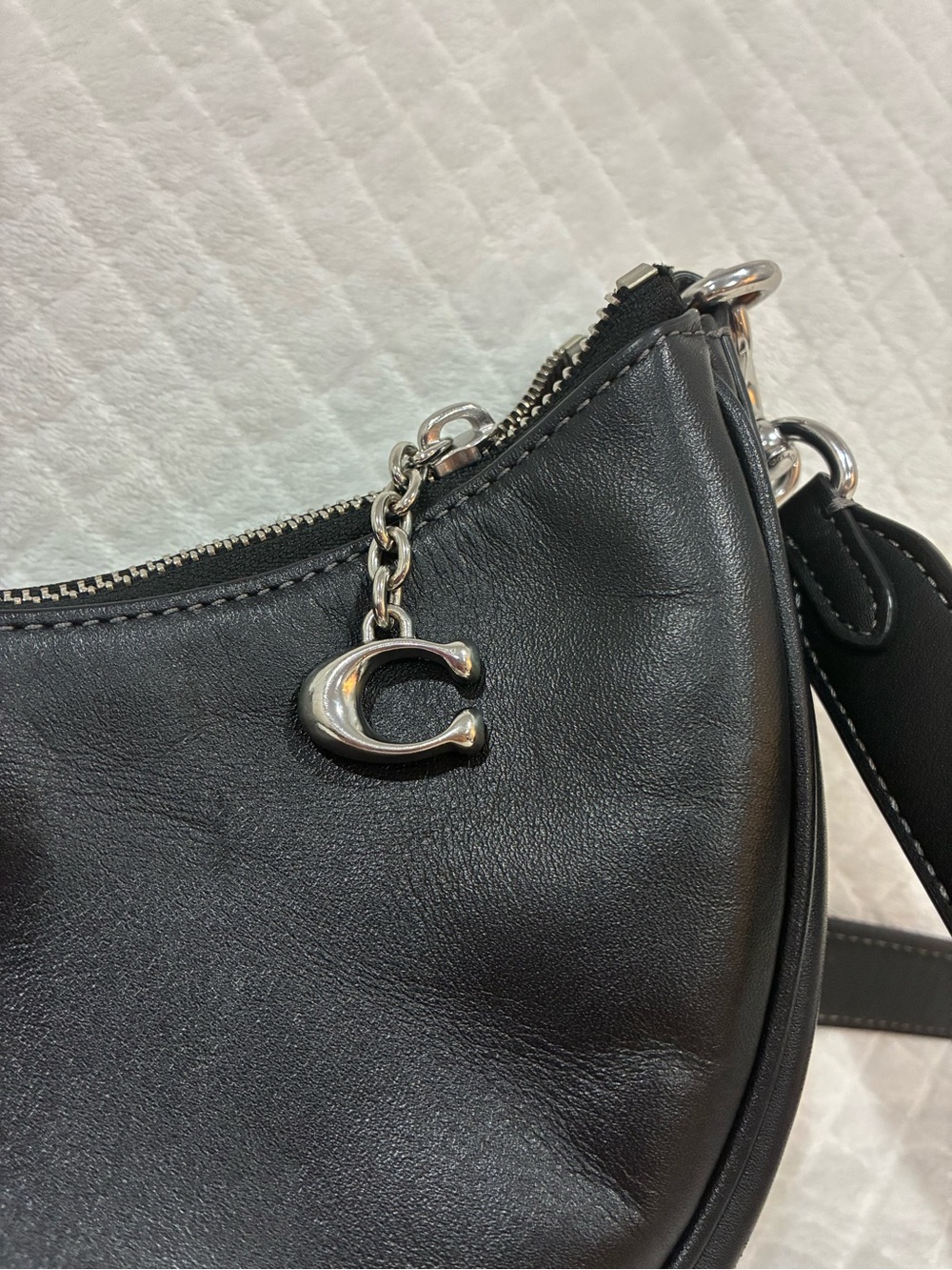 Coach Mira Black Leather Crescent Shoulder and Crossbody Bag - Picture 7 of 10